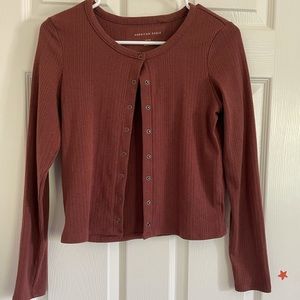 American Eagle ribbed snap-button cardigan